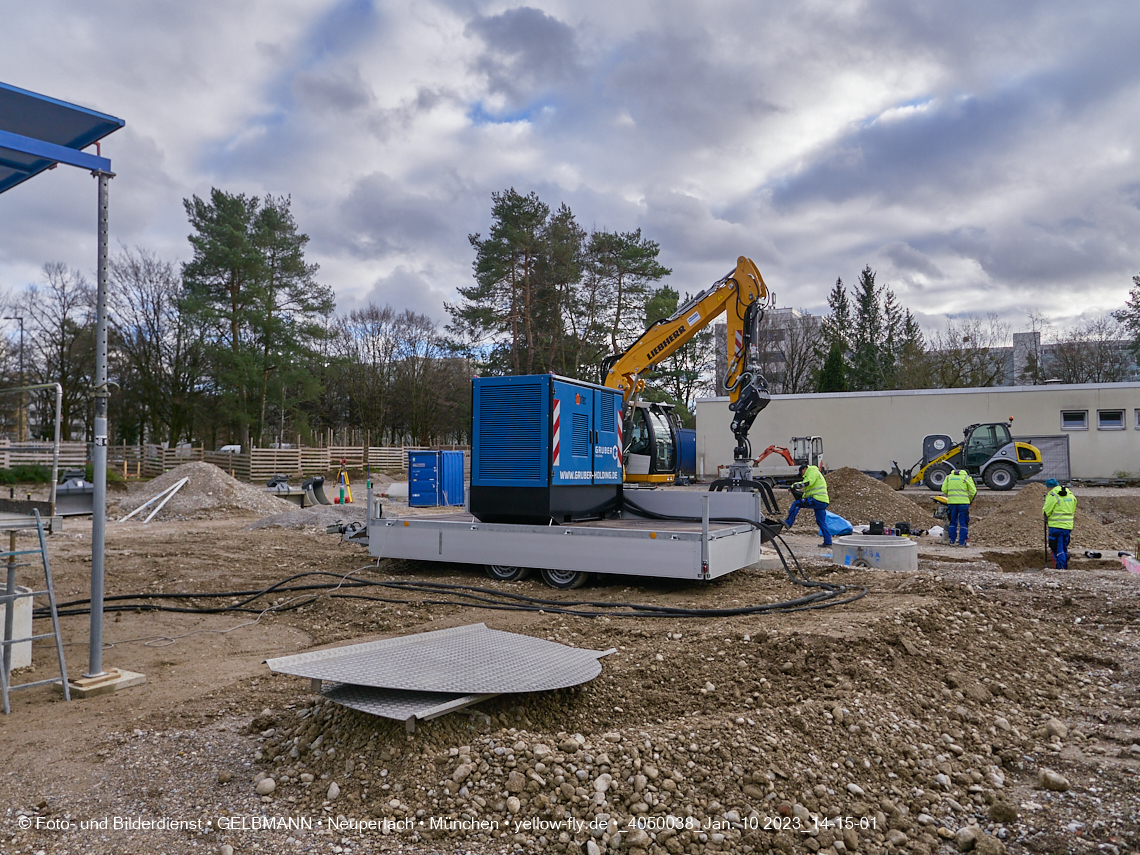 10.01.2023 - Baustelle an der Quiddestraße Haus für Kinder in Neuperlach
